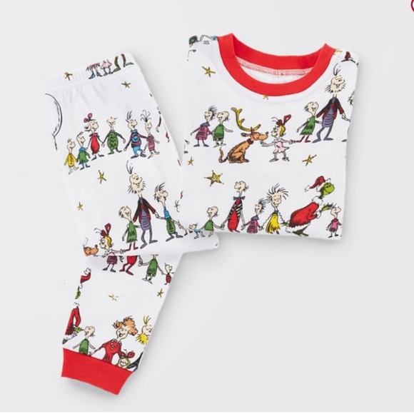 Pottery Barn Dr Suess Grinch Christmas Pajamas Kids Size 14 - Picture 1 of 5